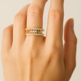 ANILLO ZAFIROS FANTASIA Y DIAMANTES CORNELIA