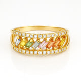 ANILLO ZAFIROS FANTASIA Y DIAMANTES CORNELIA