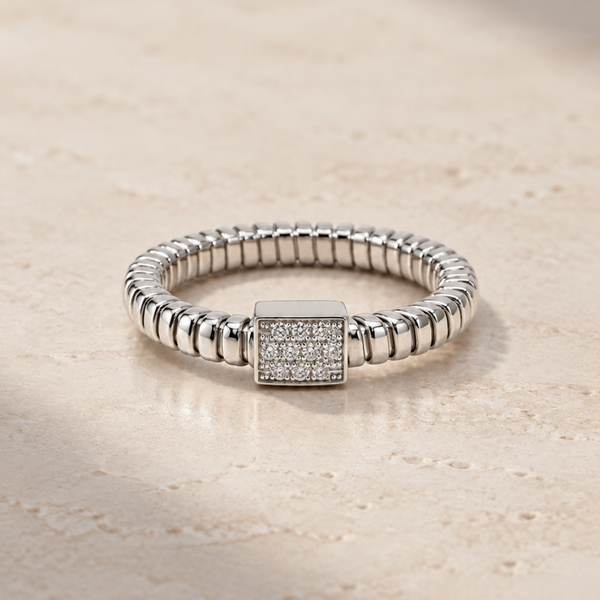 ANILLO ARO FLEXIBLE CON DIAMANTES NATURALES