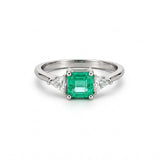 ANILLO ESMERALDA PRINCESA CON DIAMANTES