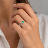 ANILLO ESMERALDA PRINCESA CON DIAMANTES