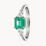 ANILLO ESMERALDA PRINCESA CON DIAMANTES