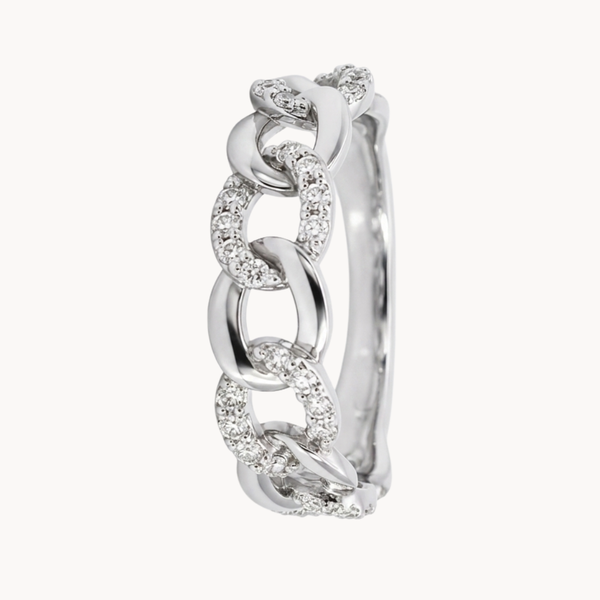 ANILLO ESLABONES CON DIAMANTES