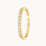 Anel Meia Aliança com Diamantes 0,15 Quilates Aoife