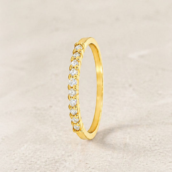 ANILLO MEDIA ALIANZA CON DIAMANTES 0.15 QUILATES AOIFE