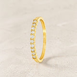 Anel Meia Aliança com Diamantes 0,15 Quilates Aoife