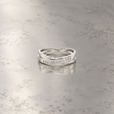 DIAMOND CROSSOVER CHANNEL-SET RING