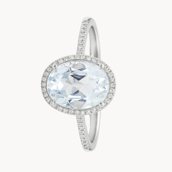 ANILLO AGUAMARINA Y DIAMANTES GAMILA