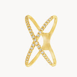 BAGUE DOUBLE CROISÉE AVEC DIAMANTS MIREILLE