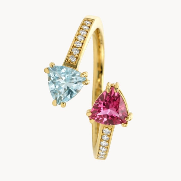 ANILLO ABIERTO TOPACIOS CON DIAMANTES