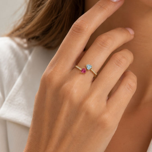 ANILLO ABIERTO TOPACIOS CON DIAMANTES