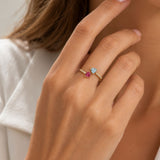 ANILLO ABIERTO TOPACIOS CON DIAMANTES