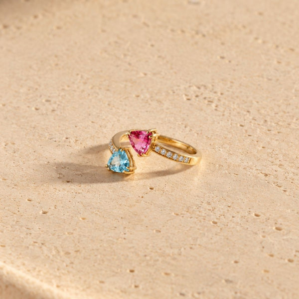 ANILLO ABIERTO TOPACIOS CON DIAMANTES