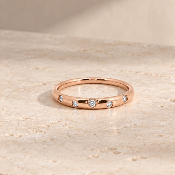 Pave diamond wedding band