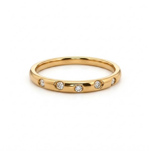 ANILLO ALIANZA CON DIAMANTES EMBUTIDOS