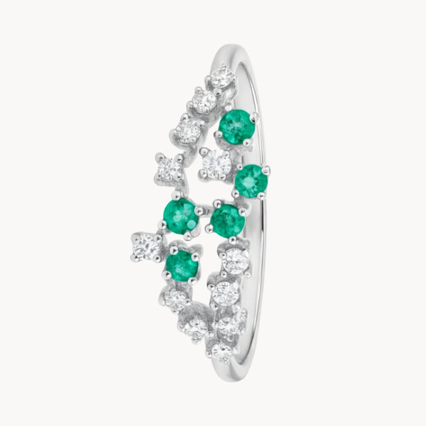 ANILLO ESMERALDAS Y DIAMANTES JAIDA