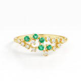 ANILLO ESMERALDAS Y DIAMANTES JAIDA