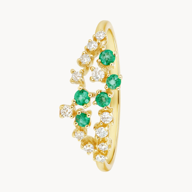 ANILLO ESMERALDAS Y DIAMANTES JAIDA