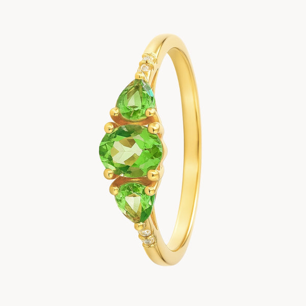 ANILLO GRANATES TSAVORITAS Y DIAMANTES LUCILLE