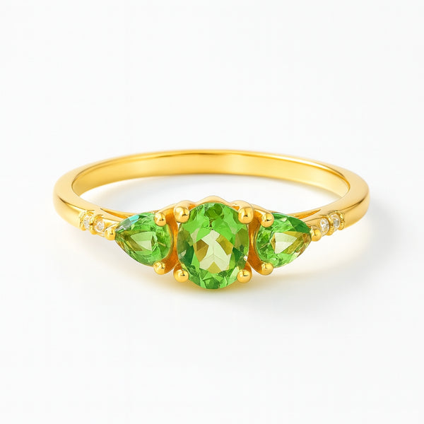 ANILLO GRANATES TSAVORITAS Y DIAMANTES LUCILLE