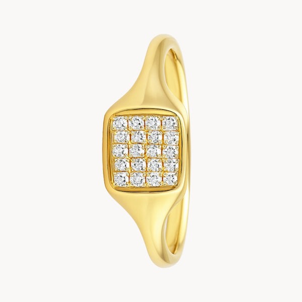ANILLO SELLO CON DIAMANTES JOLENE