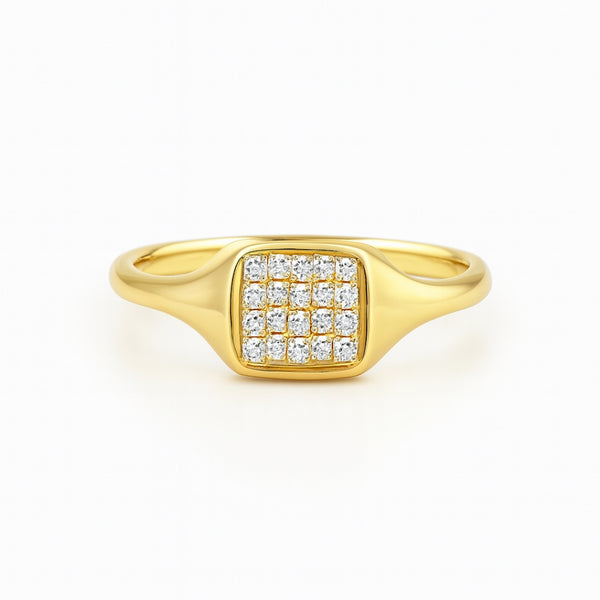 ANILLO SELLO CON DIAMANTES JOLENE