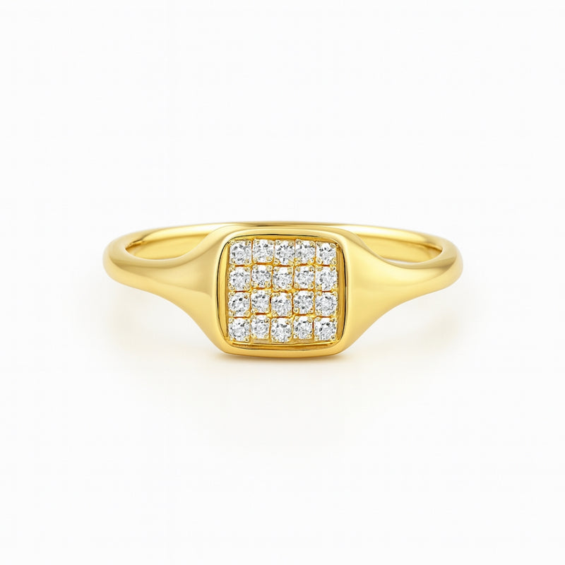 ANILLO SELLO CON DIAMANTES JOLENE