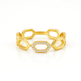 ANILLO HEXAGONOS CON DIAMANTES MABYN