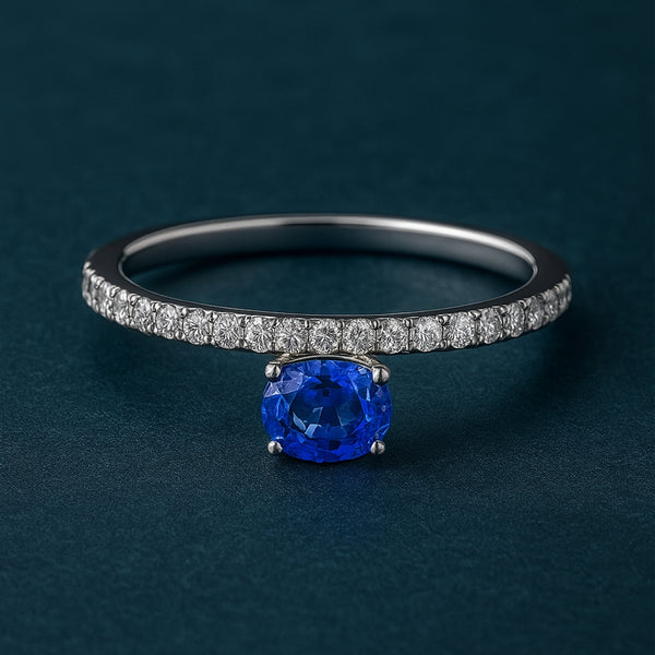 ANILLO ZAFIRO Y DIAMANTES NADIYE