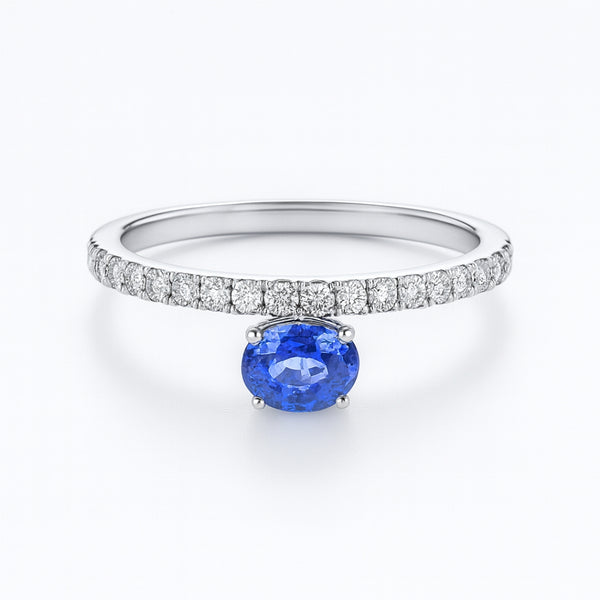 ANILLO ZAFIRO Y DIAMANTES NADIYE