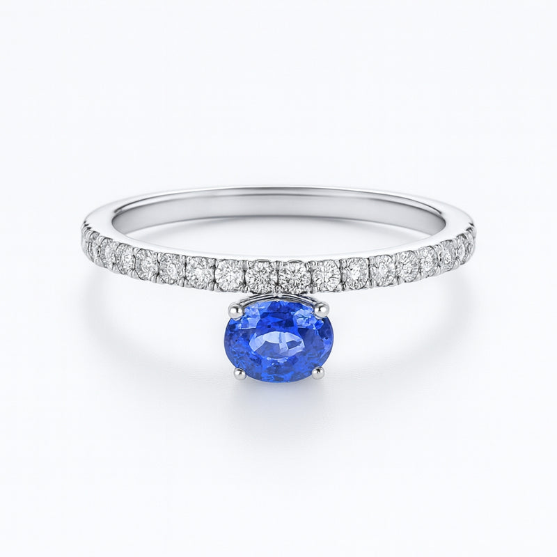 ANILLO ZAFIRO Y DIAMANTES NADIYE