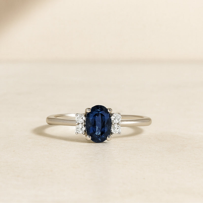 ANILLO ZAFIRO Y DIAMANTES AMELIA