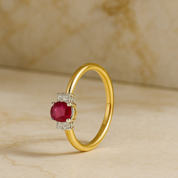 ANILLO RUBI Y DIAMANTES AMELIA