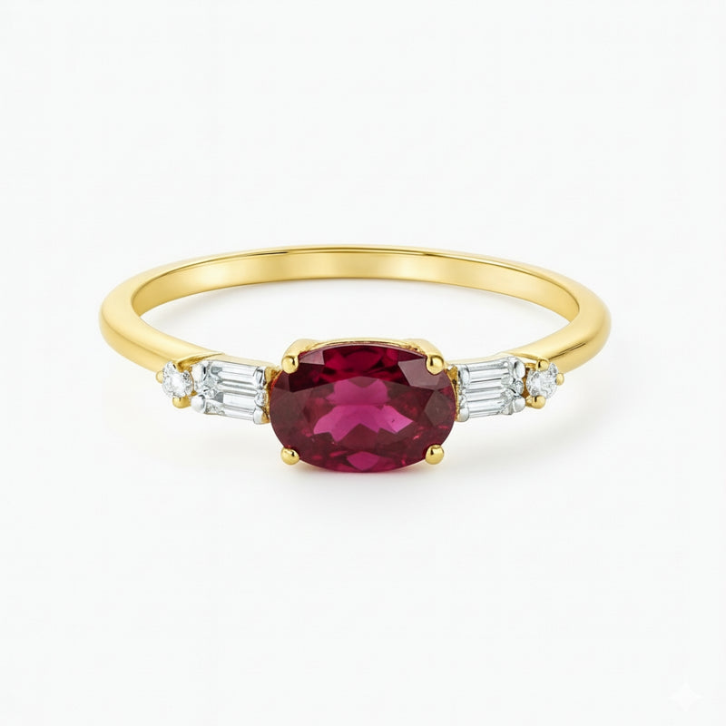 ANILLO RUBI Y DIAMANTES AISHA