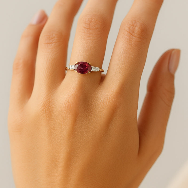 ANILLO RUBI Y DIAMANTES AISHA