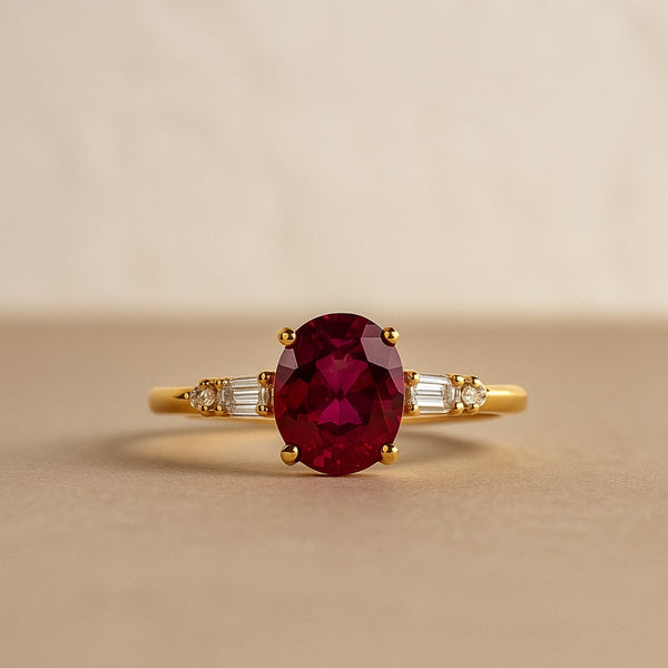 ANILLO RUBI Y DIAMANTES AISHA