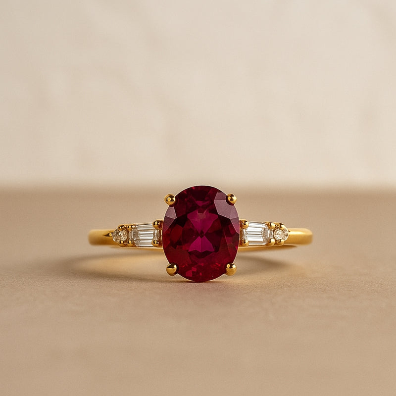 ANILLO RUBI Y DIAMANTES AISHA