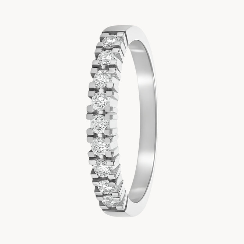 ANILLO MEDIA ALIANZA CON DIAMANTES 0.37 QUILATES SUVI