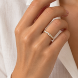 ANILLO MEDIA ALIANZA SIETE DIAMANTES BRILLANTES