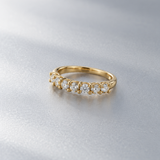 ANILLO MEDIA ALIANZA SIETE DIAMANTES BRILLANTES