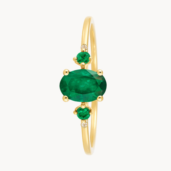 ANILLO DIAMANTES Y ESMERALDAS LOVISA