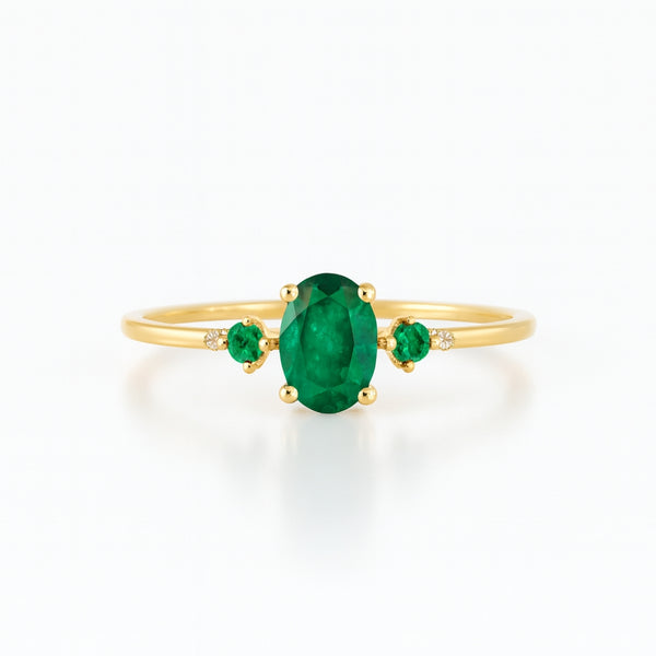 ANILLO DIAMANTES Y ESMERALDAS LOVISA