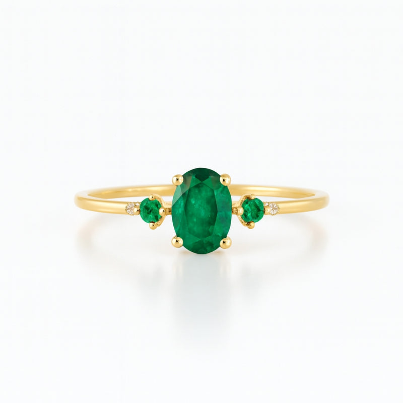 ANILLO DIAMANTES Y ESMERALDAS LOVISA