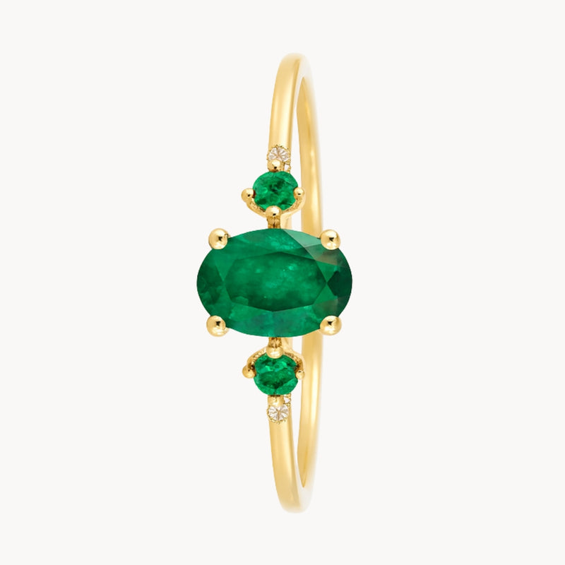 ANILLO DIAMANTES Y ESMERALDAS LOVISA