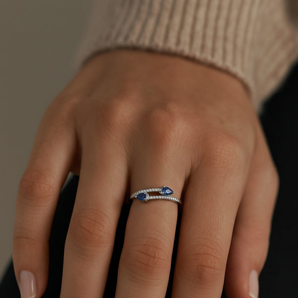 ANILLO ZAFIROS Y DIAMANTES ROSELLA