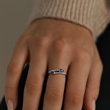 ANILLO ZAFIROS Y DIAMANTES ROSELLA