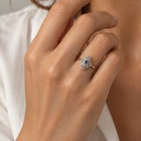 ANILLO VINTAGE CALADO ZAFIRO Y DIAMANTES