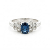 ANILLO ART DECO ZAFIRO Y RACIMO DE DIAMANTERS