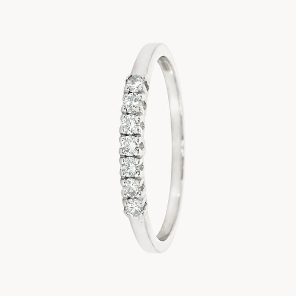 ANILLO MEDIA ALIANZA CON DIAMANTES 0.18 QUILATES FAYZA
