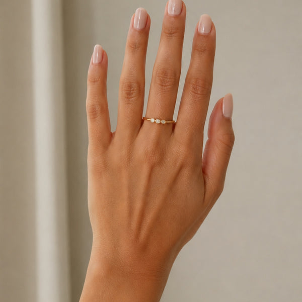 ANILLO TRIO CHATON CON DIAMANTES